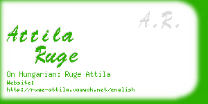 attila ruge business card